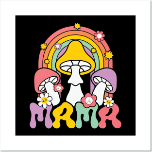 Groovy Mama Retro Mama Mushroom Posters and Art